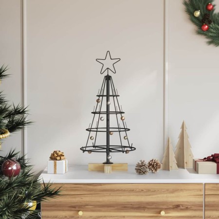 Árbol Cono de Navidad con soporte Negro 60 cm Acero