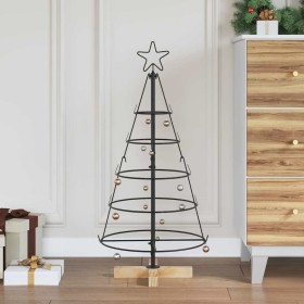 Árbol Cono de Navidad con soporte Negro 90 cm Acero