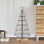 Árbol Cono de Navidad con soporte Negro 90 cm Acero