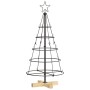 Árbol Cono de Navidad con soporte Negro 90 cm Acero