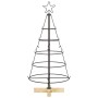 Árbol Cono de Navidad con soporte Negro 90 cm Acero