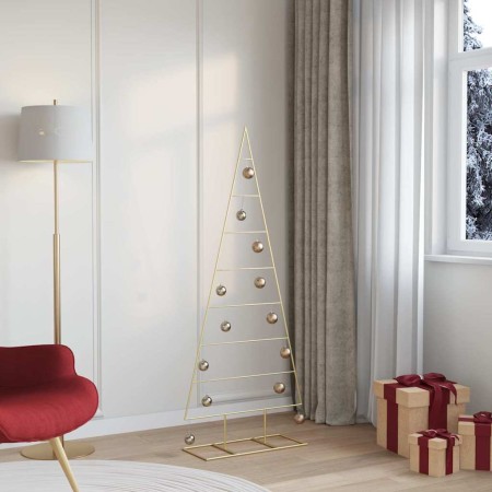 Árbol de Navidad de metal con soporte Dorado 150 cm