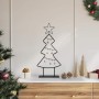 Árbol de Navidad de metal con soporte Negro 60 cm Acero