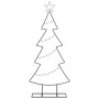 Árbol de Navidad de metal con soporte Negro 125 cm Acero