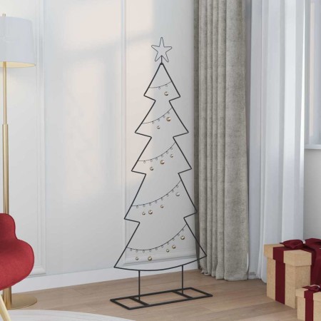 Árbol de Navidad de metal con soporte Negro 150 cm Acero