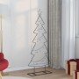 Árbol de Navidad de metal con soporte Negro 150 cm Acero