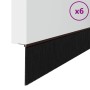 Sellos de cepillo para puertas autoadhesivos 6 pcs Marrón