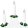 Puente de velas navideñas con 7 LED 3 pcs 39.5 x 5 x 29 cm