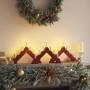 Puente de velas navideñas con 7 LED 3 pcs Rojo 39.5 x 5 x 29 cm