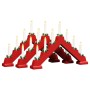 Puente de velas navideñas con 7 LED 3 pcs Rojo 39.5 x 5 x 29 cm