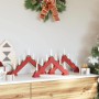 Puente de velas navideñas con 7 LED 3 pcs Rojo 39.5 x 5 x 29 cm