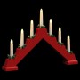 Puente de velas navideñas con 7 LED 3 pcs Rojo 39.5 x 5 x 29 cm