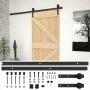 Schiebetür mit Beschlägen aus massivem Kiefernholz, 80 x 210 cm von vidaXL, Türen - Ref: Foro24-3057492, Preis: 193,03 €, Rab...