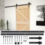 Schiebetür mit Beschlägen aus massivem Kiefernholz, 80 x 210 cm von vidaXL, Türen - Ref: Foro24-3057492, Preis: 206,78 €, Rab...