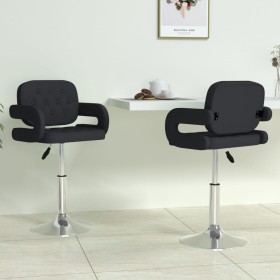 Drehbare Esszimmerstühle 2 Einheiten aus schwarzem Kunstleder von vidaXL, Essstühle - Ref: Foro24-335558, Preis: 166,67 €, Ra...