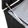 Caja de almacenaje de jardín ratán sintético negro 150x50x60 cm en Cajas de almacenaje para exteriores | Comprar online en Foro2