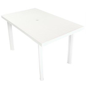 Mesa de jardín de plástico blanca 126x76x72 cm en Mesas de jardín | Comprar online en Foro24