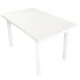 Mesa de jardín de plástico blanca 126x76x72 cm