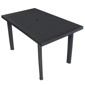 Mesa de jardín de plástico gris antracita 126x76x72 cm en Mesas de jardín | Comprar online en Foro24