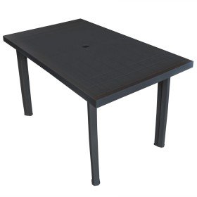 Mesa de jardín de plástico gris antracita 126x76x72 cm en Mesas de jardín | Comprar online en Foro24