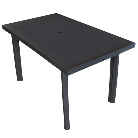 Mesa de jardín de plástico gris antracita 126x76x72 cm en Mesas de jardín | Comprar online en Foro24