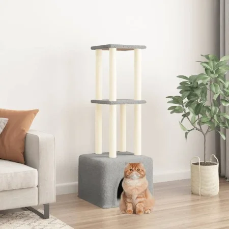Cat scratching post with light gray sisal posts 133.5 cm by vidaXL, Cat furniture - Ref: Foro24-172083, Price: 32,90 €, Disco...