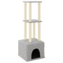 Rascador para gatos con postes de sisal gris claro 133,5 cm de vidaXL, Mobiliario para gatos - Ref: Foro24-172083, Precio: 33...