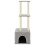 Cat scratching post with light gray sisal posts 133.5 cm by vidaXL, Cat furniture - Ref: Foro24-172083, Price: 32,90 €, Disco...