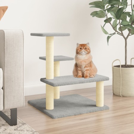 Kratzbaum für Katzen mit hellgrauen Sisalpfosten 61 cm von vidaXL, Katzenmöbel - Ref: Foro24-172086, Preis: 45,77 €, Rabatt: %