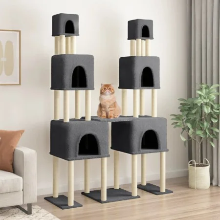Cat scratching post with dark gray sisal posts 199 cm by vidaXL, Cat furniture - Ref: Foro24-172081, Price: 76,99 €, Discount: %