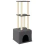 Kratzbaum für Katzen mit dunkelgrauen Sisalpfosten 133,5 cm von vidaXL, Katzenmöbel - Ref: Foro24-172084, Preis: 42,20 €, Rab...