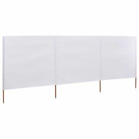Paravientos de playa de 3 paneles de tela 400x120 cm blanco en Sombrillas | Comprar online en Foro24