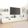 Mueble para TV con luces LED blanco brillante 300x35x40 cm de vidaXL, Muebles TV - Ref: Foro24-3081930, Precio: 267,74 €, Des...