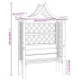 Pérgola de jardín con techo y banco madera de pino impregnada