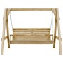 Banco columpio de jardín madera pino impregnada 205x150x157 cm en Balancines de jardín | Comprar online en Foro24