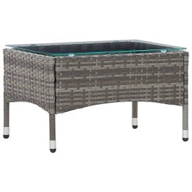 Mesa de centro de ratán sintético gris 60x40x36 cm en Mesas de jardín | Comprar online en Foro24
