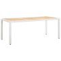 Conjunto de comedor de jardín 9 piezas ratán sintético blanco