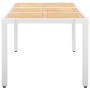 Conjunto de comedor de jardín 9 piezas ratán sintético blanco