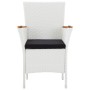 Conjunto de comedor de jardín 9 piezas ratán sintético blanco