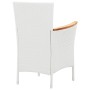 Conjunto de comedor de jardín 9 piezas ratán sintético blanco
