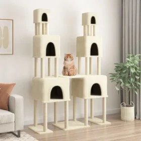 Cat scratching post with cream sisal posts 199 cm by vidaXL, Cat furniture - Ref: Foro24-172079, Price: 76,81 €, Discount: %
