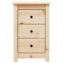 Mesita de noche madera maciza de pino 40x35x61,5 cm