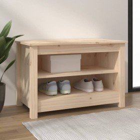Banco zapatero de madera de pino maciza 70x38x45,5 cm en Zapateros y organizadores de calzado | Comprar online en Foro24