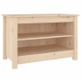 Banco zapatero de madera de pino maciza 70x38x45,5 cm