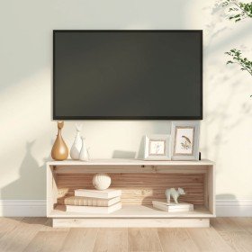 Mueble de TV de madera maciza de pino 90x35x35 cm en Muebles TV | Comprar online en Foro24