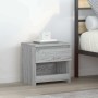 Mesita de noche de madera contrachapada gris Sonoma 40x30x39cm