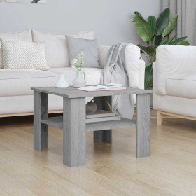Mesa de centro de madera contrachapada gris Sonoma 60x60x42 cm en Mesas de centro | Comprar online en Foro24