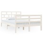 Estructura cama doble pequeña madera maciza blanco 120x190 cm de vidaXL, Camas y somieres - Ref: Foro24-3101254, Precio: 149,...