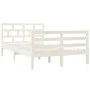 Estructura cama doble pequeña madera maciza blanco 120x190 cm de vidaXL, Camas y somieres - Ref: Foro24-3101254, Precio: 147,...