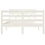 Small double bed frame solid wood white 120x190 cm by vidaXL, Beds and slatted bases - Ref: Foro24-3101254, Price: 147,90 €, ...